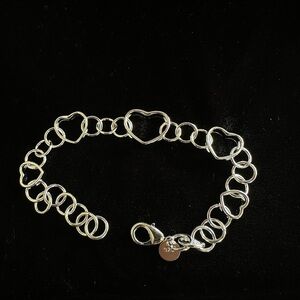 925 Sterling Silver Heart Link Bracelet